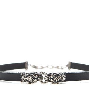 Gucci Sterling Silver Calfskin Tiger Head Choker